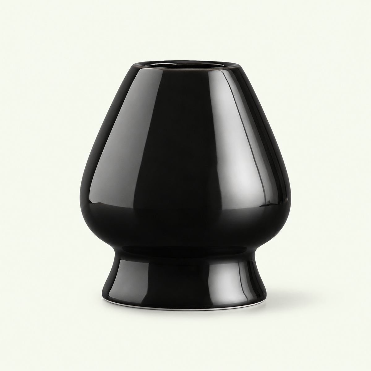 Soporte de cerámica para chasen color negro brillante — Oji Matcha