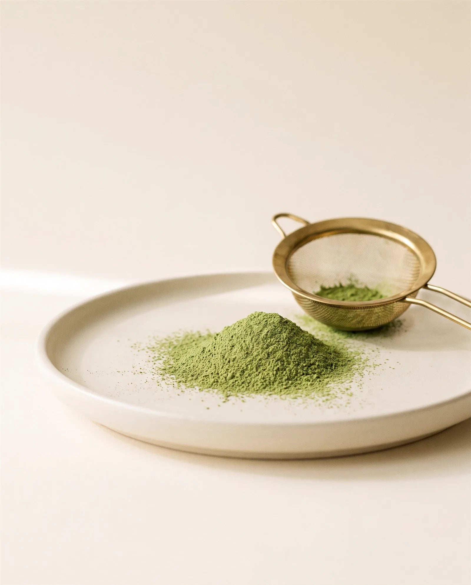 Matcha ceremonial en polvo, recién tamizado