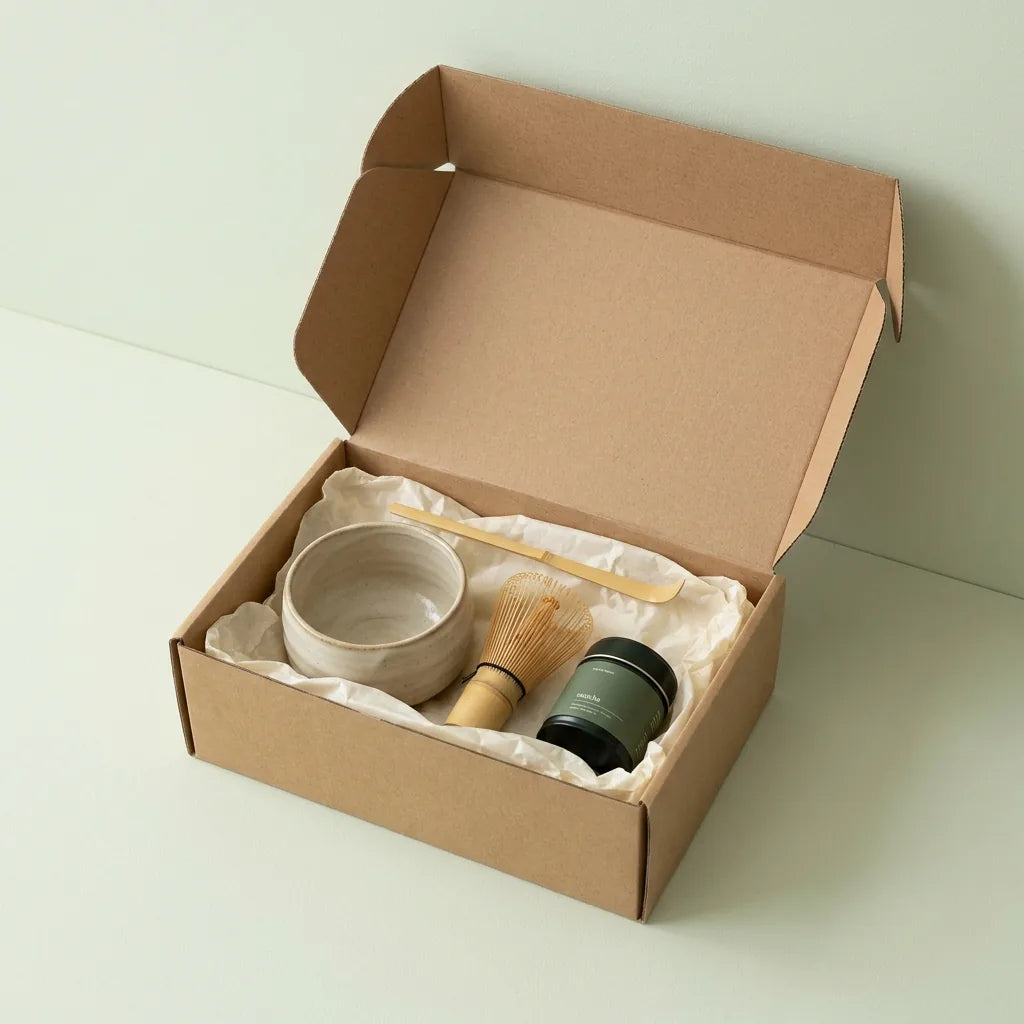 Bundle ceremonial de Oji Matcha presentado como regalo